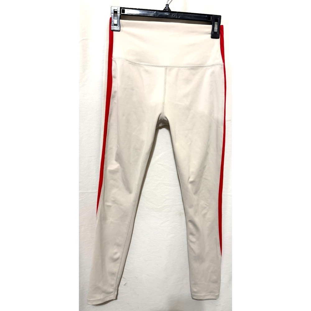Splits59 Large Off White Multicolor Striped High Waist Yoga Workout Leggings